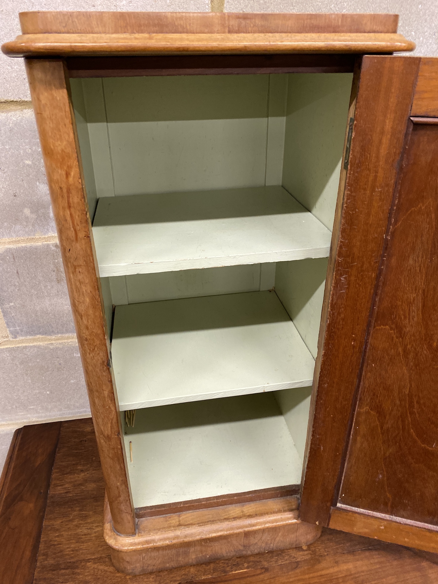 A Victorian satin birch bedside cabinet, width 37cm, depth 36cm, height 78cm